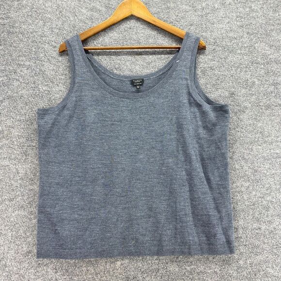 Talbots Vest Women 3X Plus Gray Knit Wool Sleeveless Round Neck Casual Solid - Picture 1 of 9